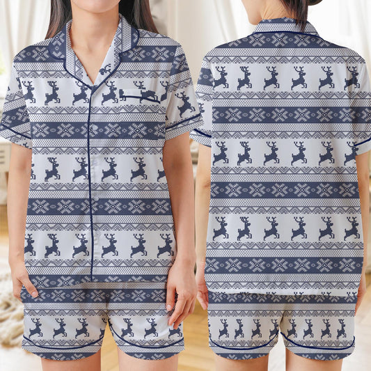 Christmas Pajama Set, Christmas Reindeer Sleepwear, Reindeer Christmas Loungewear Set, Merry Christmas Pajamas, Rudolph Reindeer Pjs