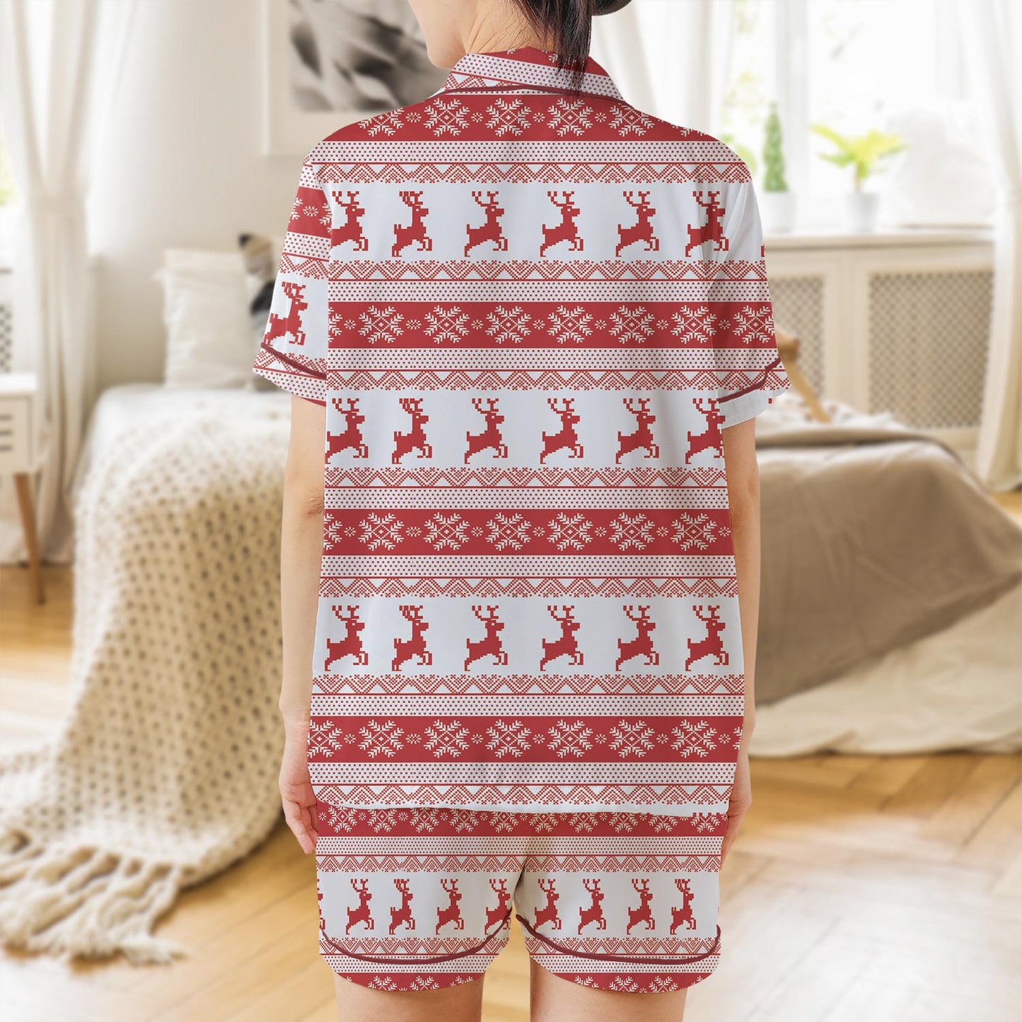 Christmas Reindeer Sleepwear, Christmas Pajama Set, Reindeer Christmas Loungewear Set, Merry Christmas Pajamas, Rudolph Reindeer Pjs