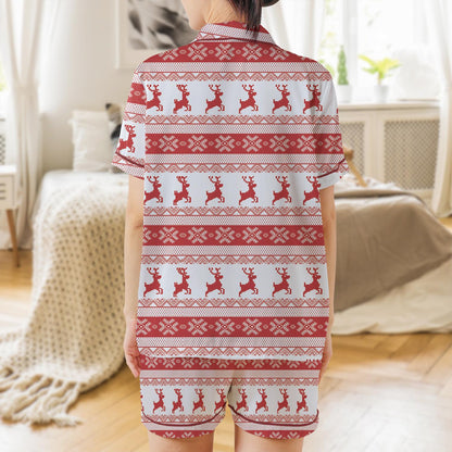 Christmas Reindeer Sleepwear, Christmas Pajama Set, Reindeer Christmas Loungewear Set, Merry Christmas Pajamas, Rudolph Reindeer Pjs