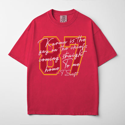 Karma Is The Guy On The Chiefs Sweatshirt: Taylor Football Shirt