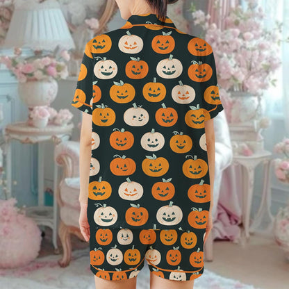 Halloween Pumpkin Pjs, Pumpkin Season Sleepwear, Autumn Fall Pajama Set, Thanksgiving Loungewear Set, Fall Pumpkin Pajamas, Ghost Pumpkin