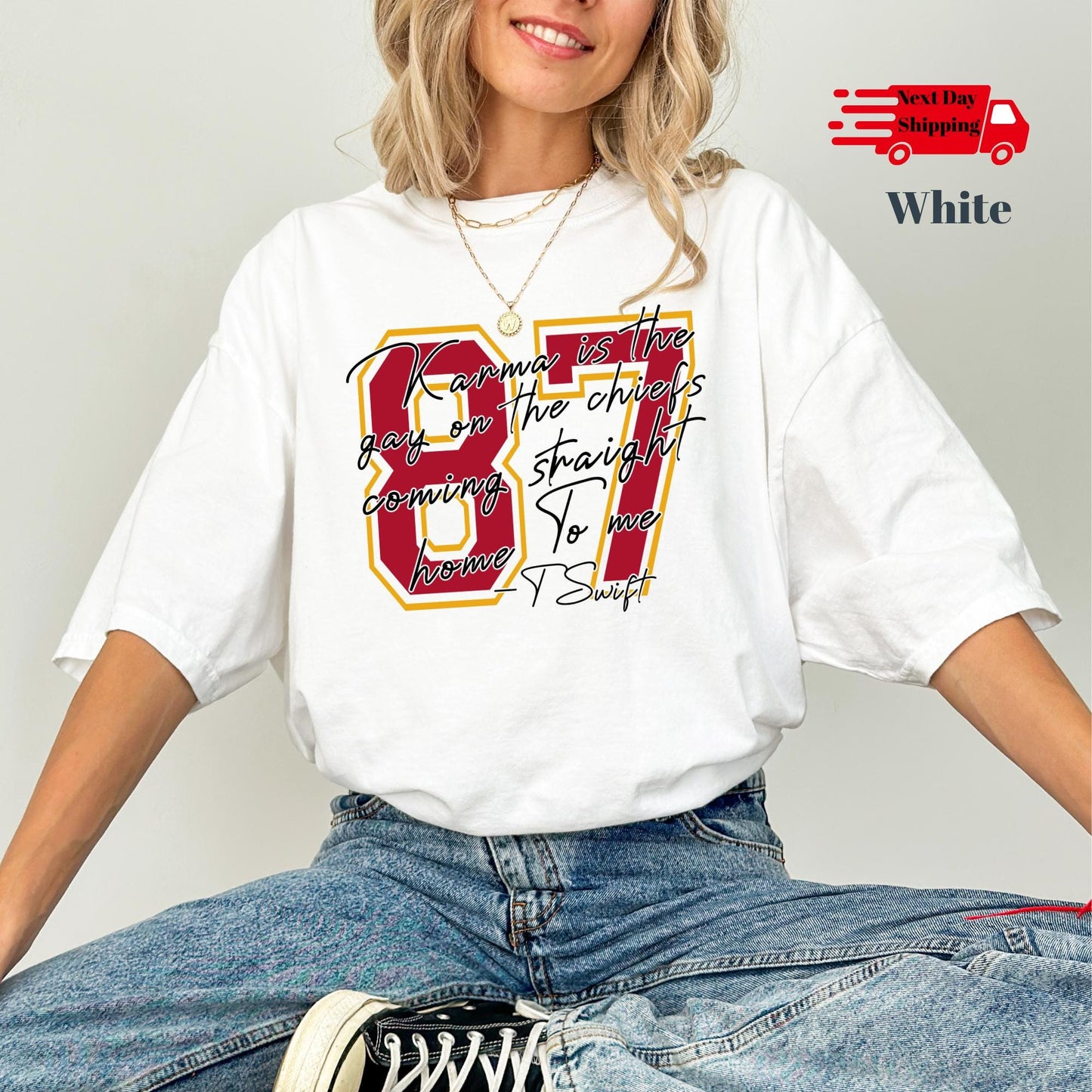 Karma Is The Guy On The Chiefs Sweatshirt: Taylor Football Shirt