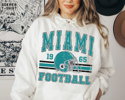 Vintage 90s Style Miami Football Sweatshirt, Retro Sports Fan Shirt, Trendy Game Day Gift, Miami Mascot Sweatshirt, Miami Football Fan Shirt