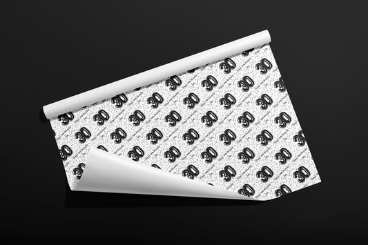 Personalised Birthday Gift Wrap, Wrapping Paper, Your Age, Your Name, Customised, Wedding, Party Hat, Paper, Your Age, Recyclable, Black