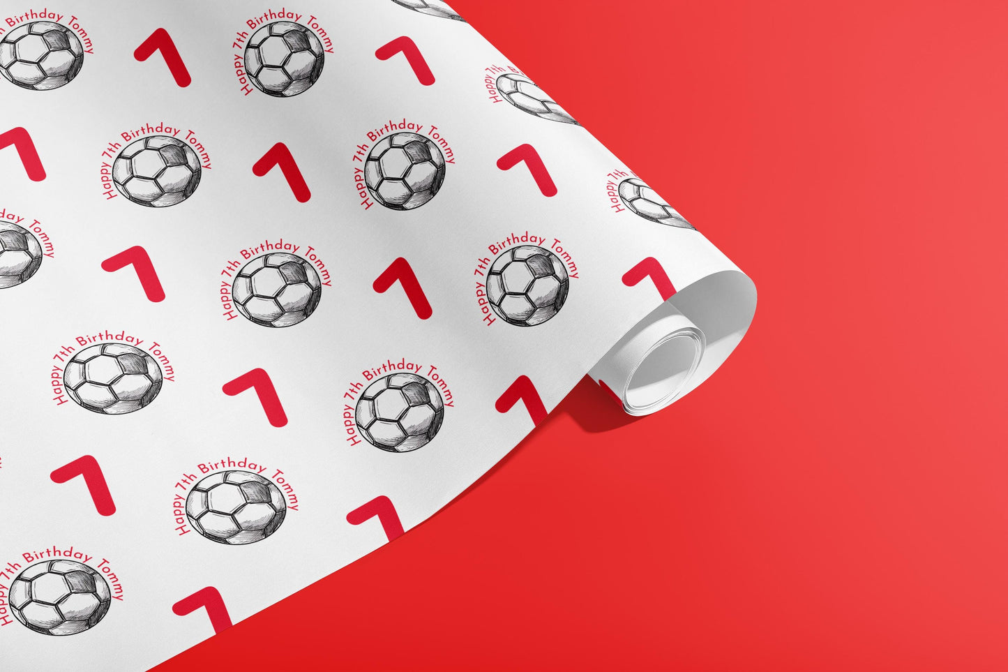 Personalised Football Gift Wrap, Birthday, Wrapping Paper, Recyclable, Sports, Customised, Party, Eco, Valentines, Anniversary, Your Age