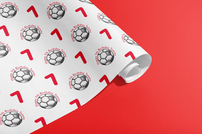 Personalised Football Gift Wrap, Birthday, Wrapping Paper, Recyclable, Sports, Customised, Party, Eco, Valentines, Anniversary, Your Age