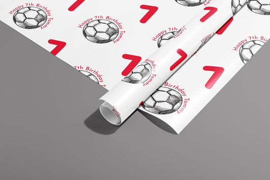 Personalised Football Gift Wrap, Birthday, Wrapping Paper, Recyclable, Sports, Customised, Party, Eco, Valentines, Anniversary, Your Age