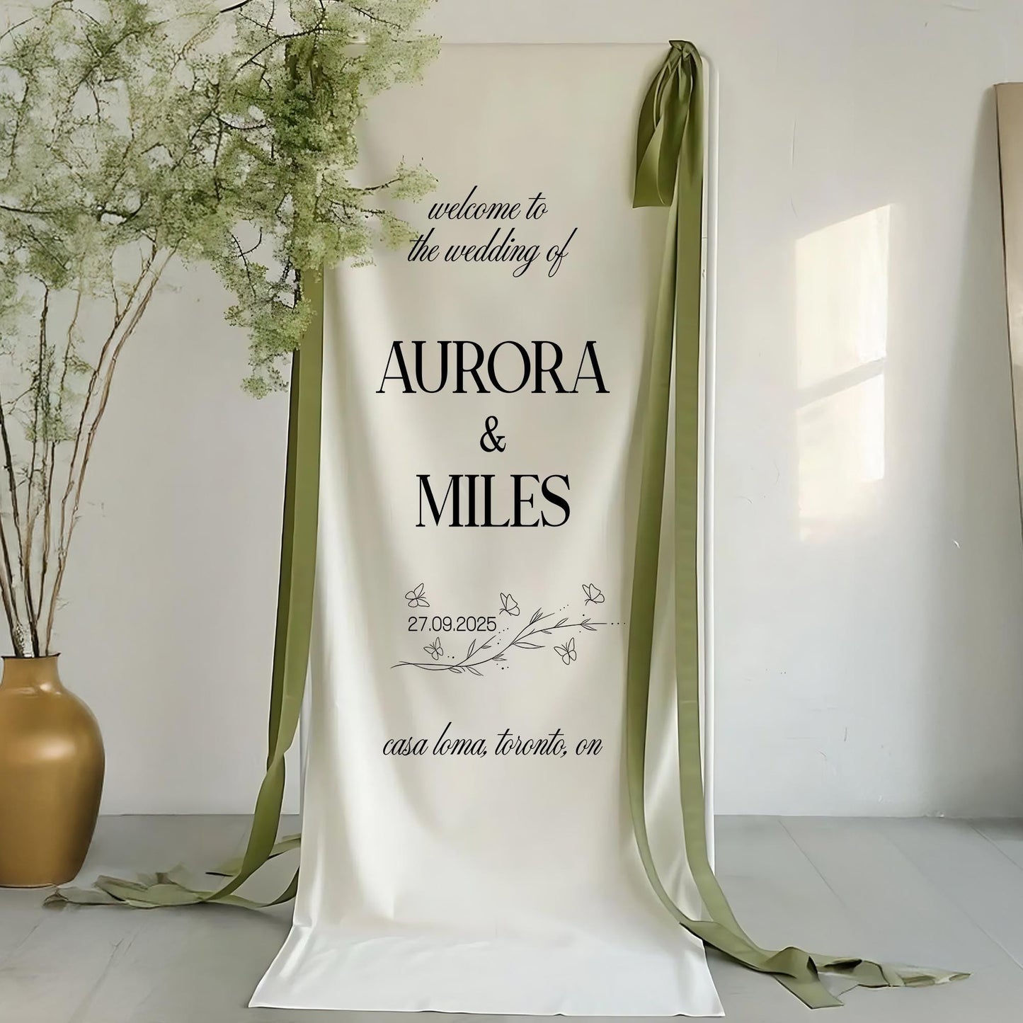Wedding Welcome Sign – Personalized Wedding Sign with Names, Date & Venue, Custom Outdoor Wedding Decoration, Ceremony Entrance Sign