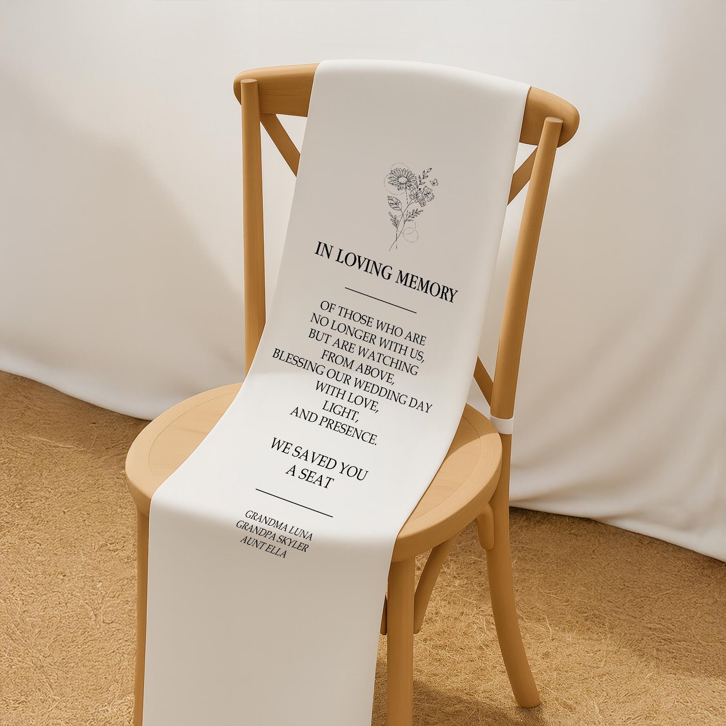 In Loving Memory Wedding Sign – Reserved Seat Banner for Loved Ones, Memorial Chair Sign, Personalized Wedding Ceremony Decoration