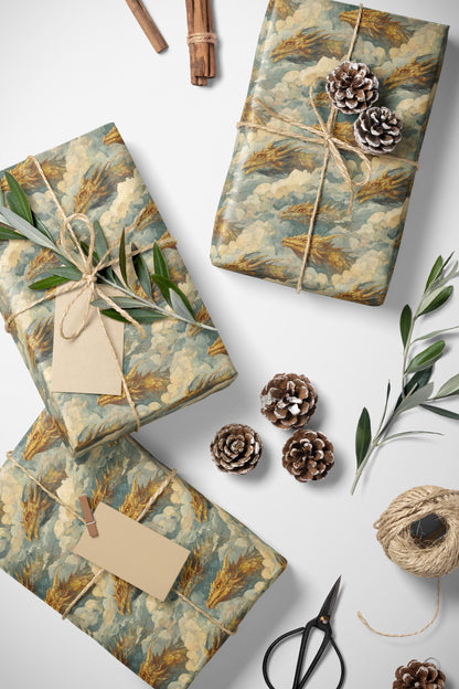 Fire-Breathing Dragon Wrapping Paper Roll, Gift Wrap for Fantasy Fans, DnD Enthusiasts, and Medieval Party Gifts #5