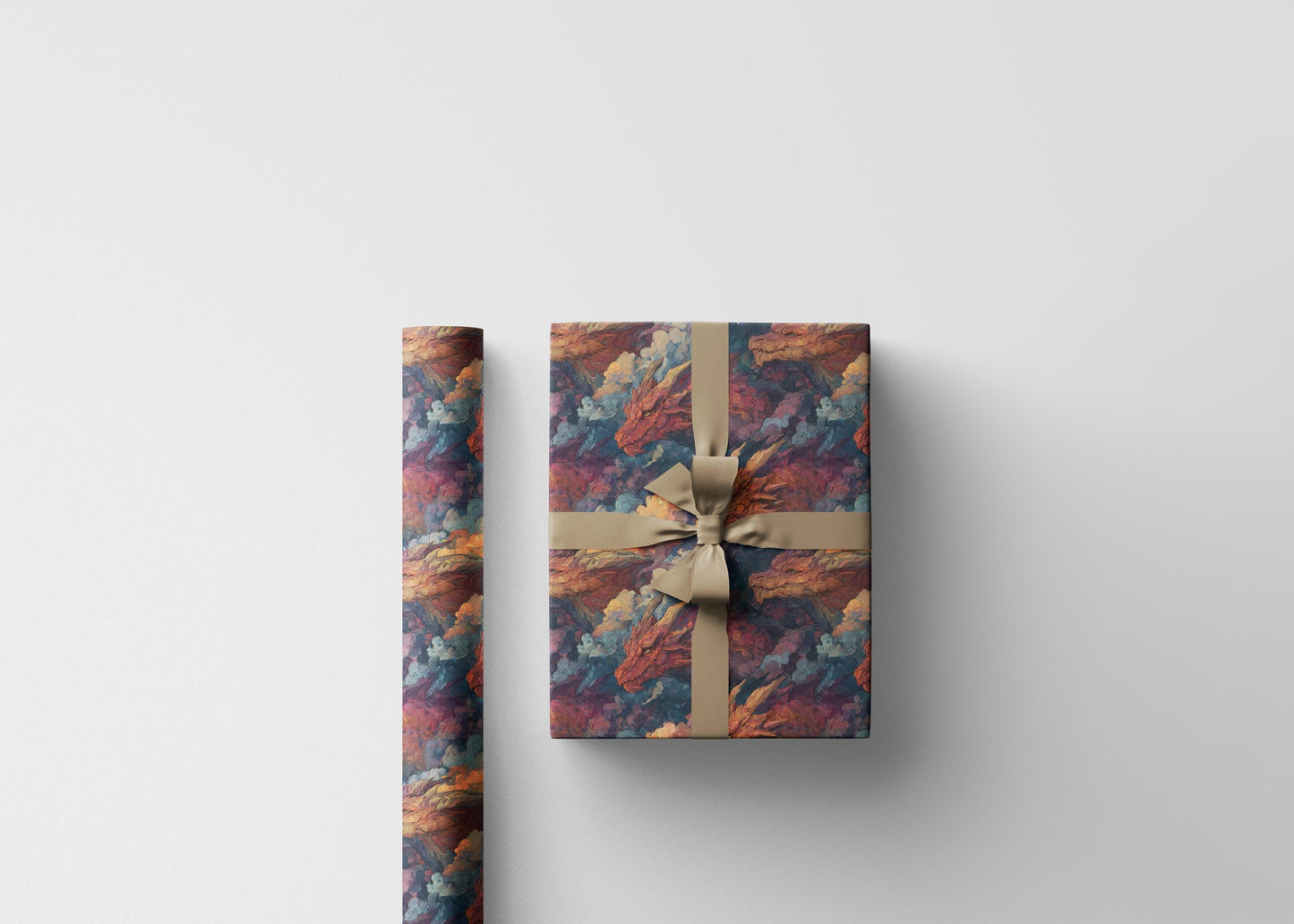 Fantasy Dragon Wrapping Paper Roll, Gift Wrap for Mythical Creature Lovers, Fantasy Fans, and Medieval-Themed Presents #1