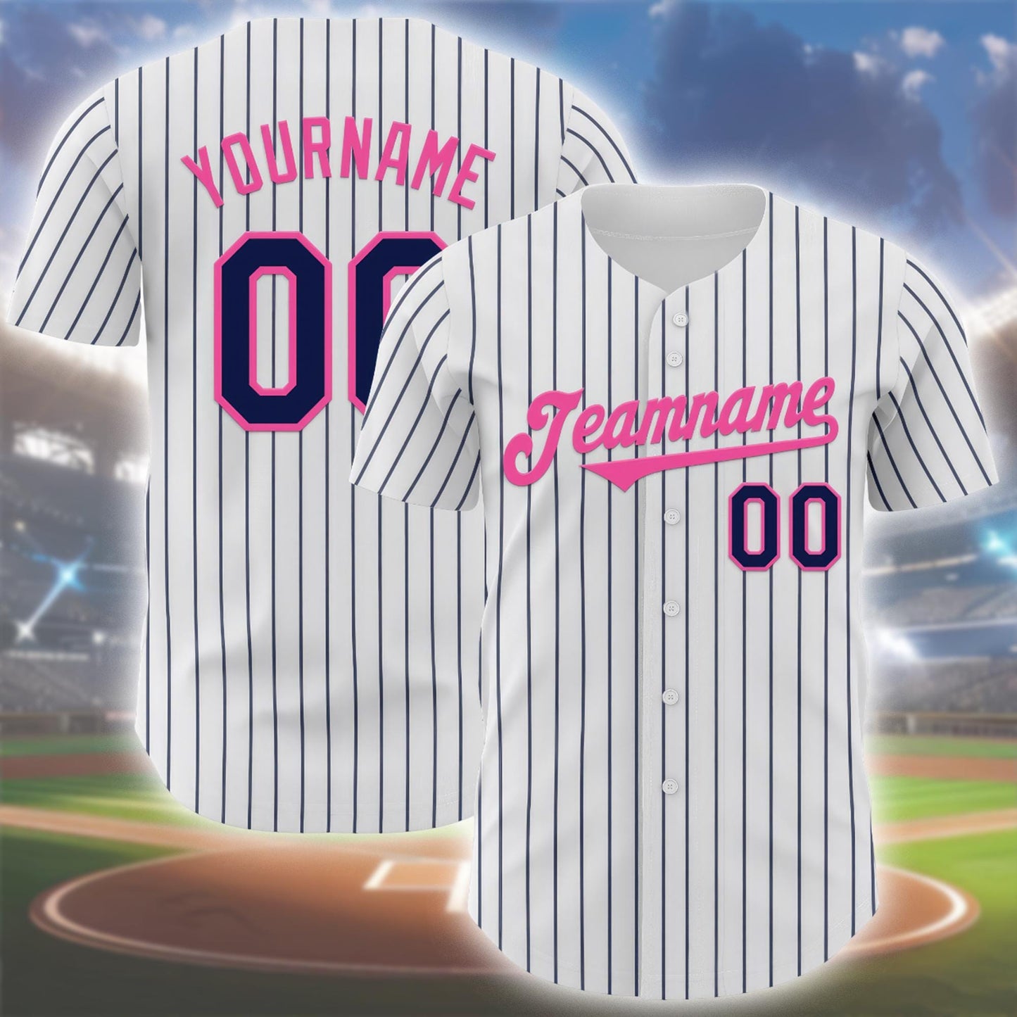 Custom Pinstripe Baseball Jersey: Personalized Team Uniform - Sports Fan Gift