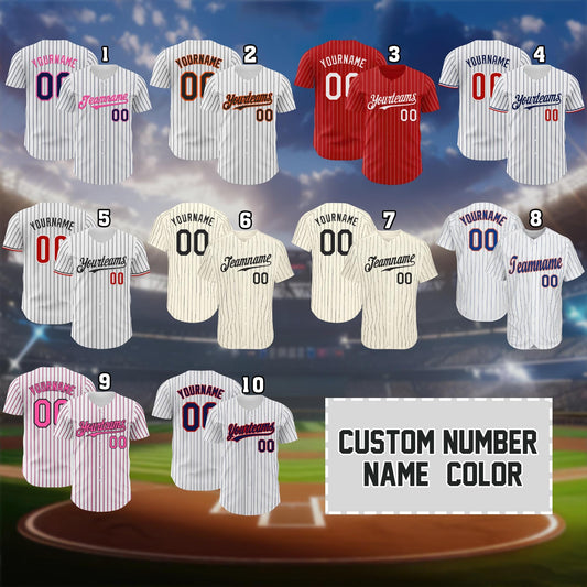Custom Pinstripe Baseball Jersey: Personalized Team Uniform - Sports Fan Gift