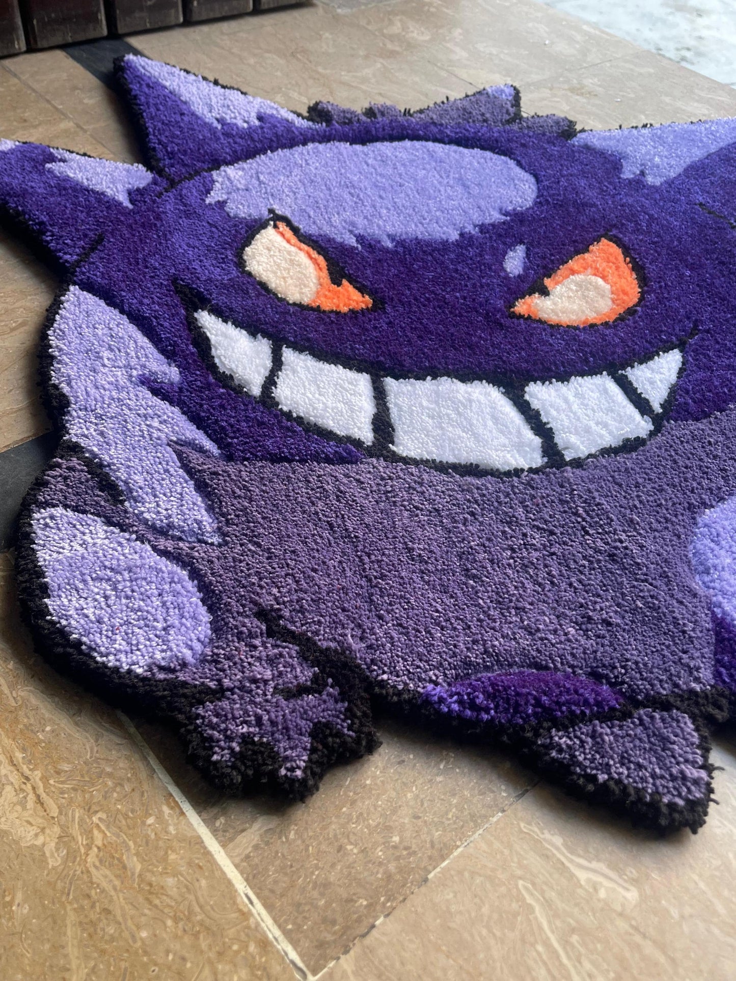 Gengar Rug, Lemongrab handmade tufted custom rug, wool rug tufting,