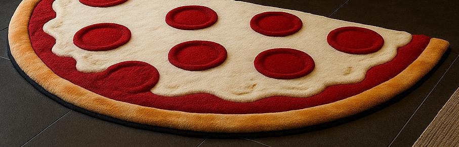 Hand-Tufted Wool Pizza Slice Rug: Fun Food Kitchen Mat
