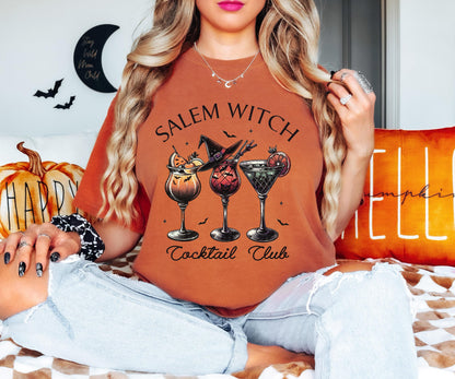 Salem Witch Cocktail Club Shirt, Halloween Salem Witch Tee, Halloween Cocktail Club Sweatshirt, Trick Or Treat Tee, Witch Party Drinks Tee