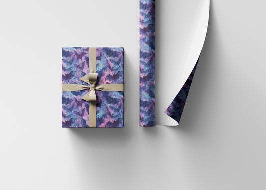 Vintage Bat Wrapping Paper Roll, Halloween Gift Wrap with Old-Style Bat Print for Horror Lovers and Spooky Present Wrapping #8