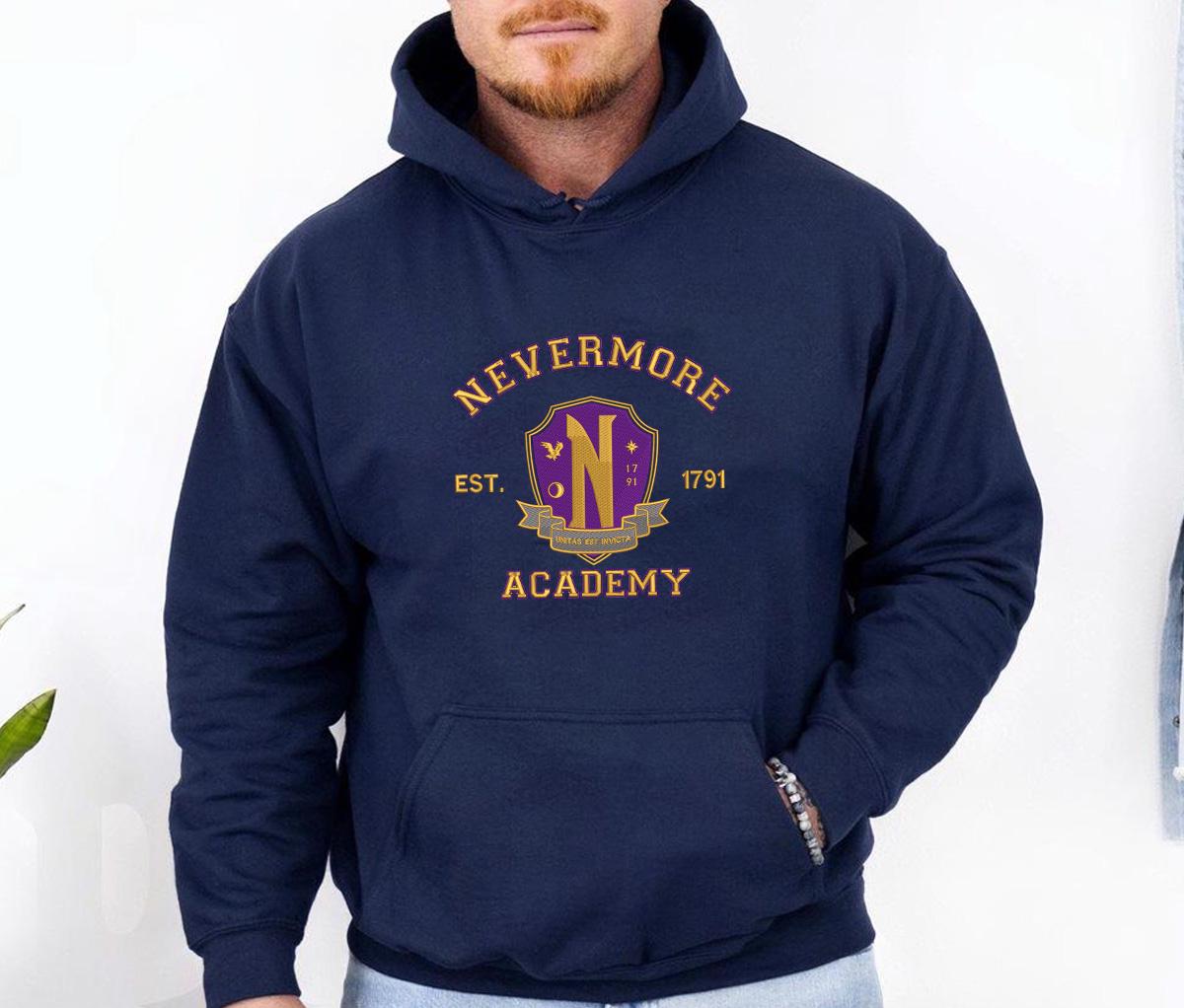 Nevermore Academy Sweatshirt: Gothic Wednesday Inspired Crewneck