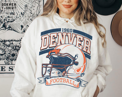 Vintage 90s Style Vintage Denver Football Style Sweatshirt ,Retro Denver Football Crewneck Shirt,Denver Broncos Fans Gift ,Sunday Football