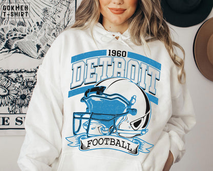Vintage 90s Style Detroit Football Sweatshirt, Detroit Football Sports Gear, Detroit Game Day Shirt, Detroit Football Varsity Shirt