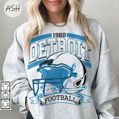 Vintage 90s Style Detroit Football Sweatshirt, Detroit Football Sports Gear, Detroit Game Day Shirt, Detroit Football Varsity Shirt