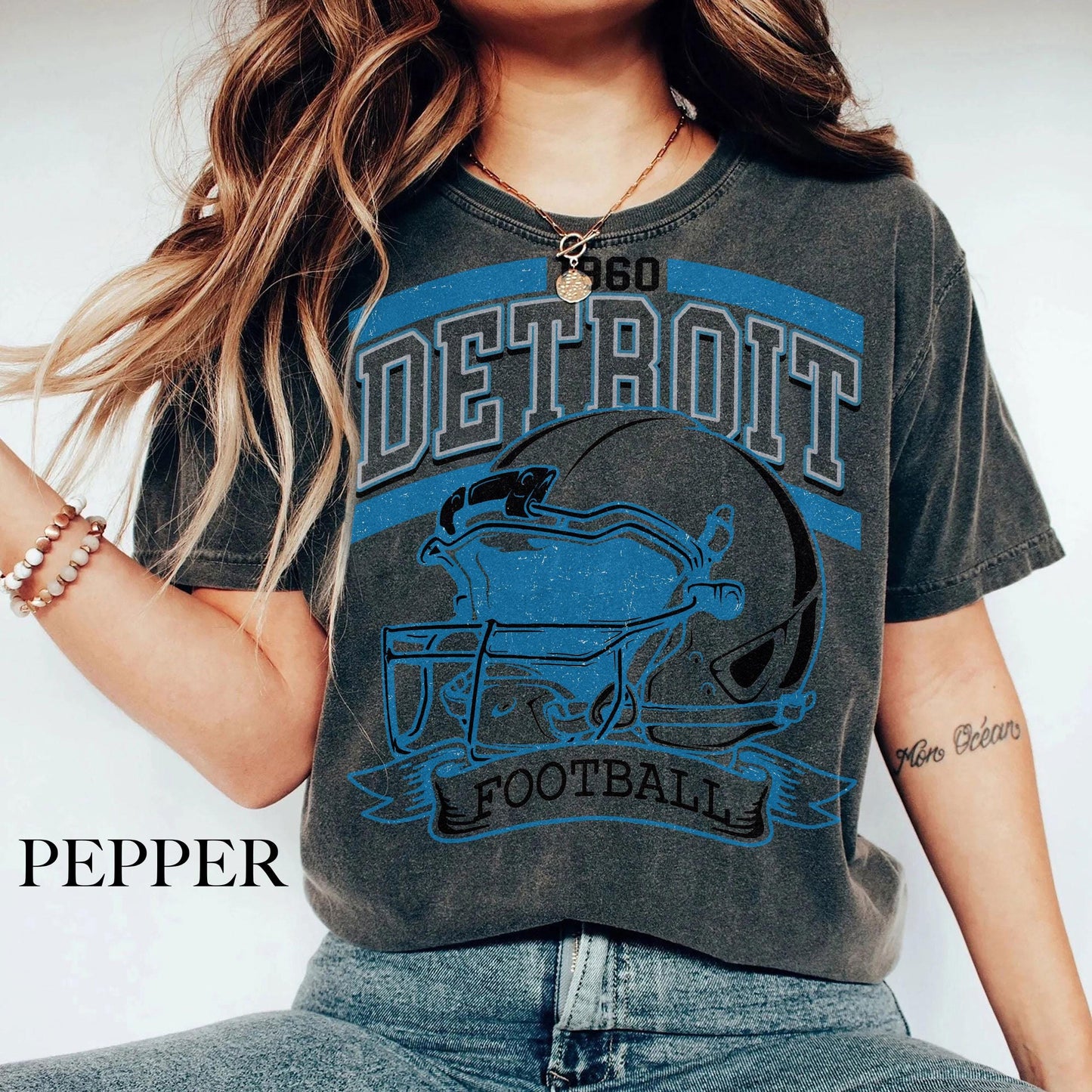 Vintage 90s Style Detroit Football Sweatshirt, Detroit Football Sports Gear, Detroit Game Day Shirt, Detroit Football Varsity Shirt