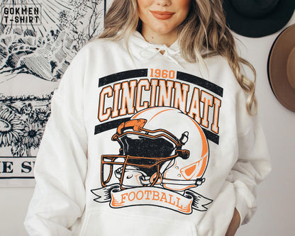 Vintage 90s Style Cincinnati Football Sweatshirt, Retro Sports Fan Shirt, Trendy Game Day, Cincinnati Sweatshirt, Cincinnati Football Shirt