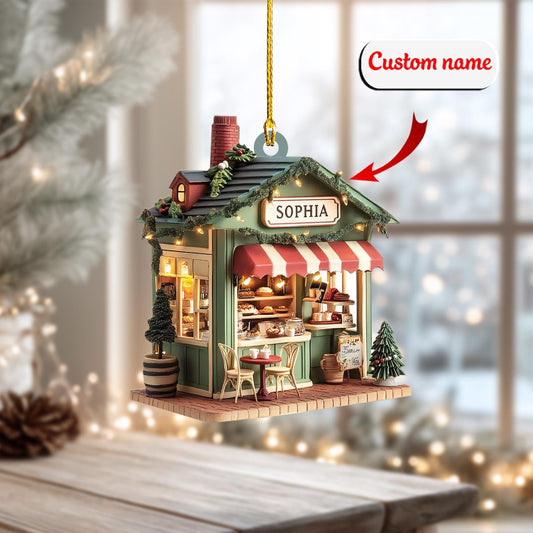 Personalized Bakery 2D Flat Acrylic Ornament, Custom Cake Shop Ornament, Gift for Bakers and Food Lovers, Pastry Ornament, Dessert Decor