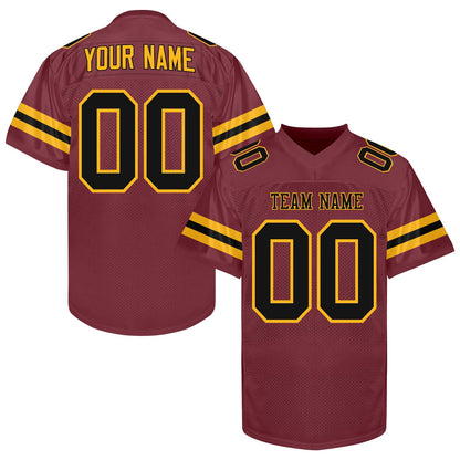 Custom White Football Jersey Men Women, Personalized White Black Gold Football Jersey Shirt, Customize Team jersey Uniform for Fans Lovers