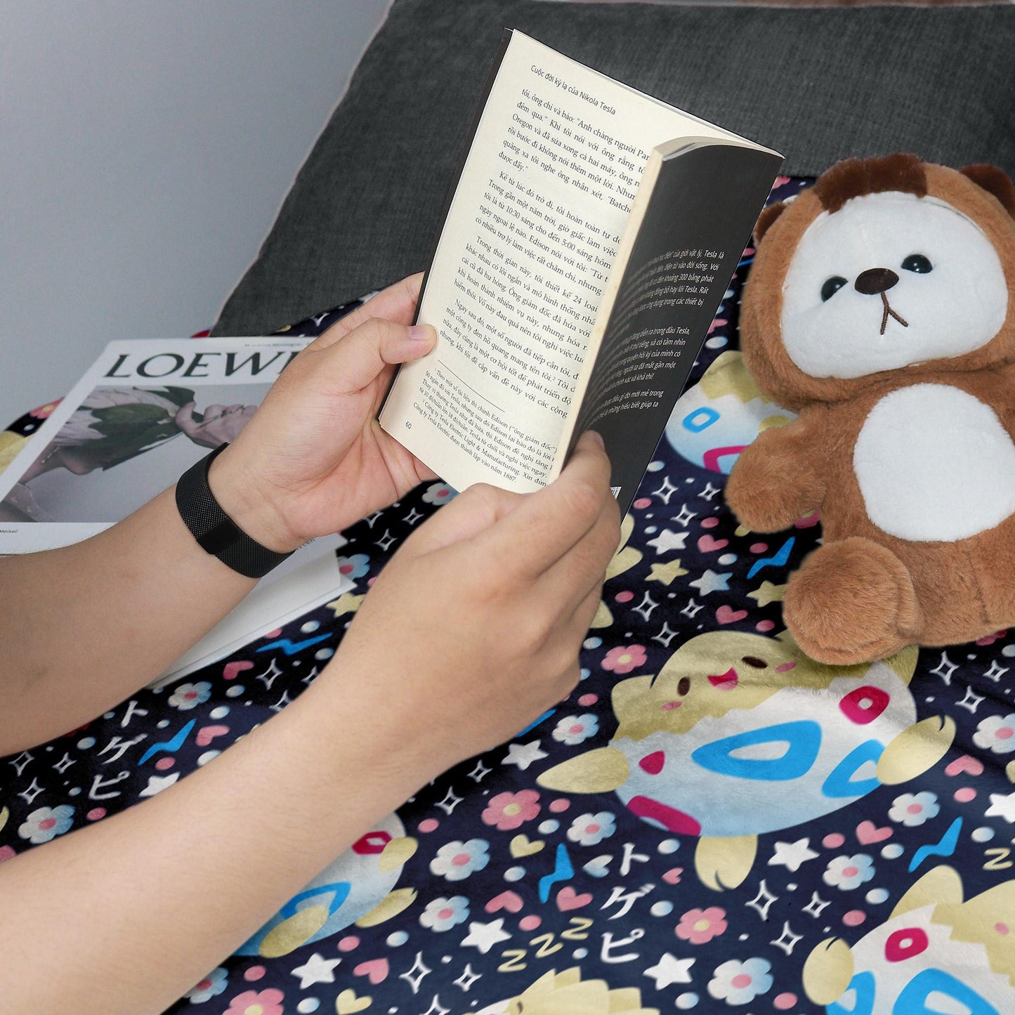 Togepi Fleece Blanket, Cute Kawaii Throw Blanket for Kids and Adults, Soft Cozy Cotton Bedding, Home Decor Gift, Togepi Blanket Gifts