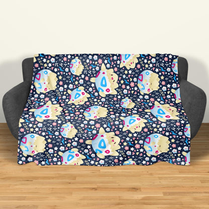 Togepi Fleece Blanket, Cute Kawaii Throw Blanket for Kids and Adults, Soft Cozy Cotton Bedding, Home Decor Gift, Togepi Blanket Gifts