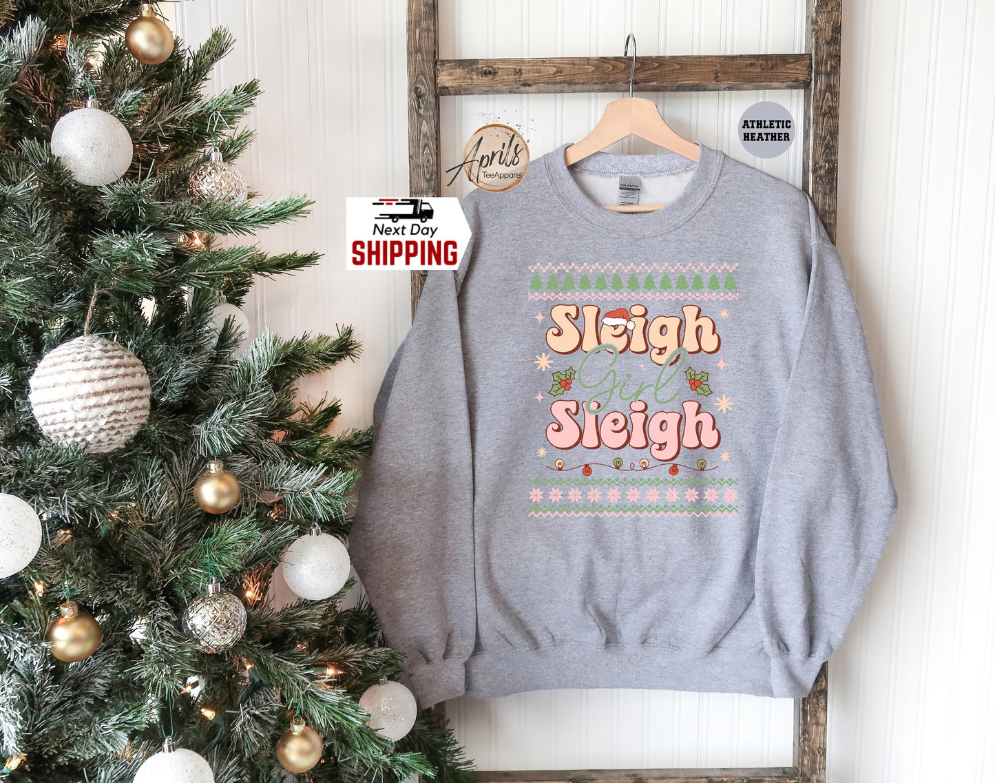 Sleigh Girl Christmas Hoodie: Ugly Holiday Sweatshirt