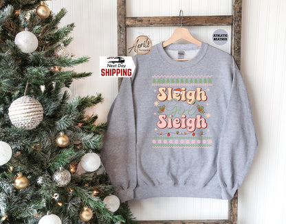 Sleigh Girl Christmas Hoodie: Ugly Holiday Sweatshirt