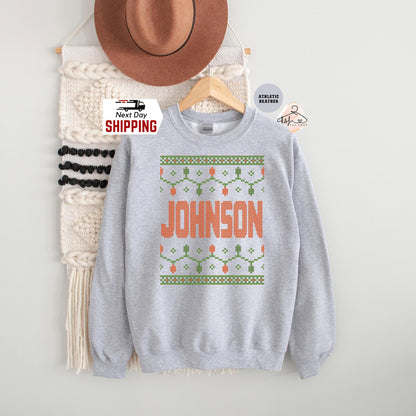 Custom Family Name Christmas Sweatshirt or Hoodie