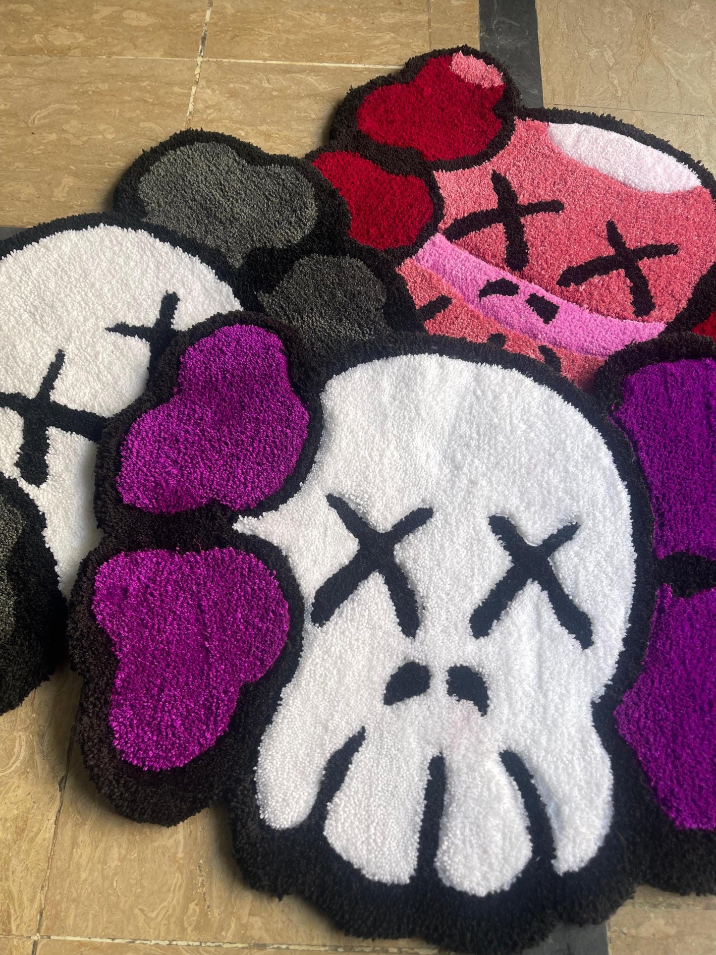 Kaws rug, custom rug, hand tufted rug, handmade rug, tufted rug, unique rug