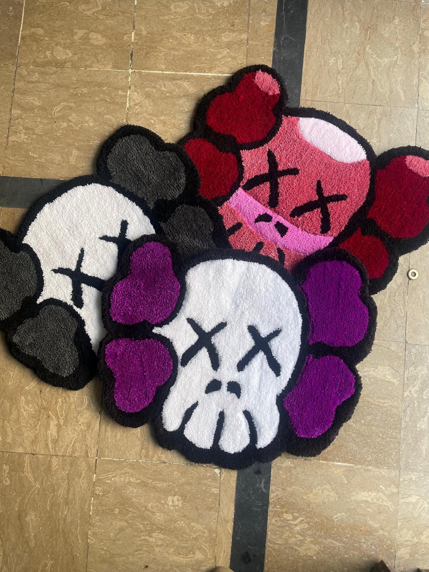 Kaws rug, custom rug, hand tufted rug, handmade rug, tufted rug, unique rug