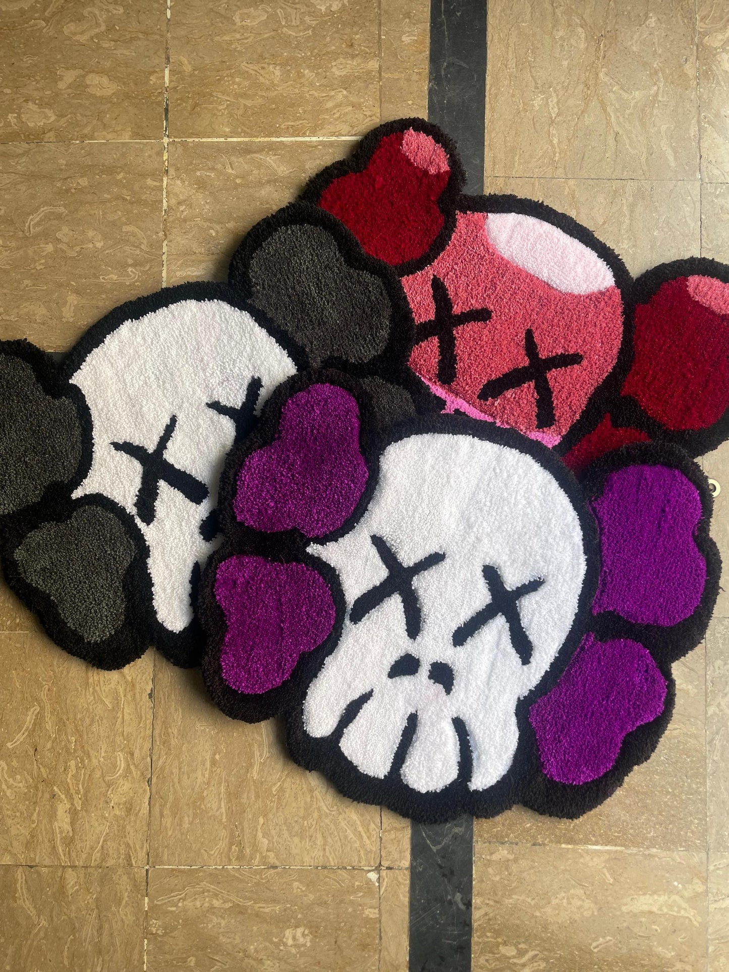 Kaws rug, custom rug, hand tufted rug, handmade rug, tufted rug, unique rug