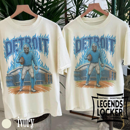Vintage Detroit Football Graphic T-Shirt, Retro Detroit Lions Tee, Old School Football Fan Shirt