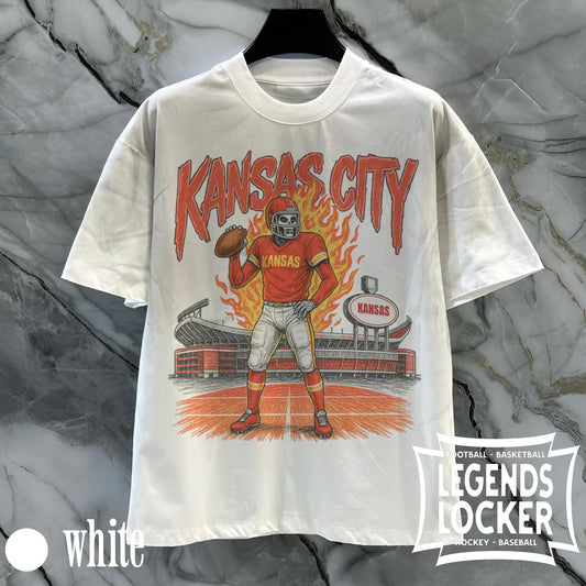 Kansas City Football T-Shirt, Vintage Kansas Football Graphic Tee, Gift for KC Fans