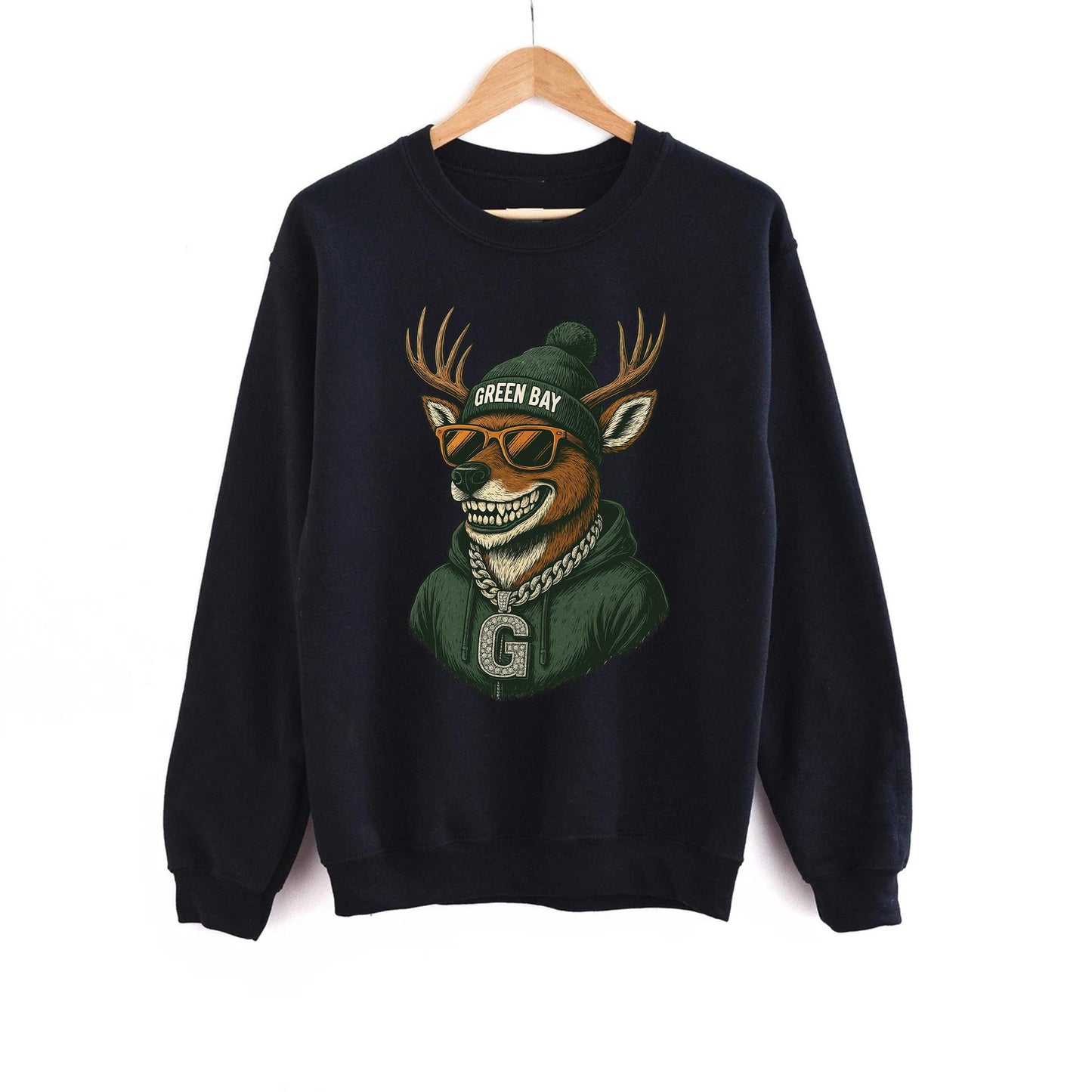 Green Bay Deer Football Vintage Style Sweatshirt, Green Bay Shirt Retro Style 90s Unisex Crewneck, Graphic Tee Gift For Football Fan Sport.