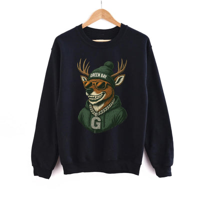 Green Bay Deer Football Vintage Style Sweatshirt, Green Bay Shirt Retro Style 90s Unisex Crewneck, Graphic Tee Gift For Football Fan Sport.