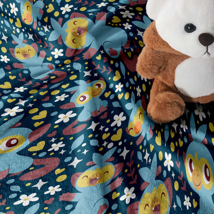 Grookey Fleece Blanket, Cute Kawaii Throw for Kids and Adults, Soft Cozy Cotton Bedding, Monkey Home Decor Gift, Grookey Blanket Gifts