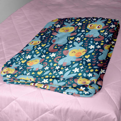 Grookey Fleece Blanket, Cute Kawaii Throw for Kids and Adults, Soft Cozy Cotton Bedding, Monkey Home Decor Gift, Grookey Blanket Gifts