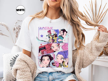 comfort colors Kpop demon hunters shirt Jinu manga tee Korean pop lover gift Huntrix Kpop shirt Demon hunter merch Saja girls fan sweatshirt