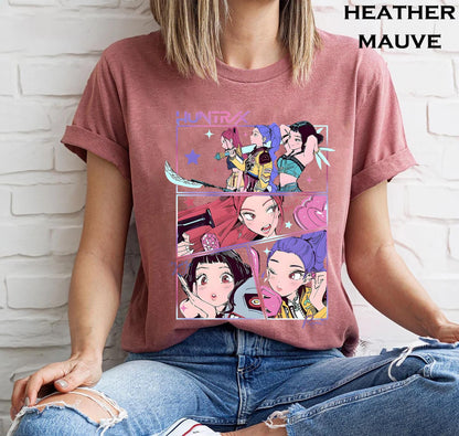 comfort colors Kpop demon hunters shirt Jinu manga tee Korean pop lover gift Huntrix Kpop shirt Demon hunter merch Saja girls fan sweatshirt