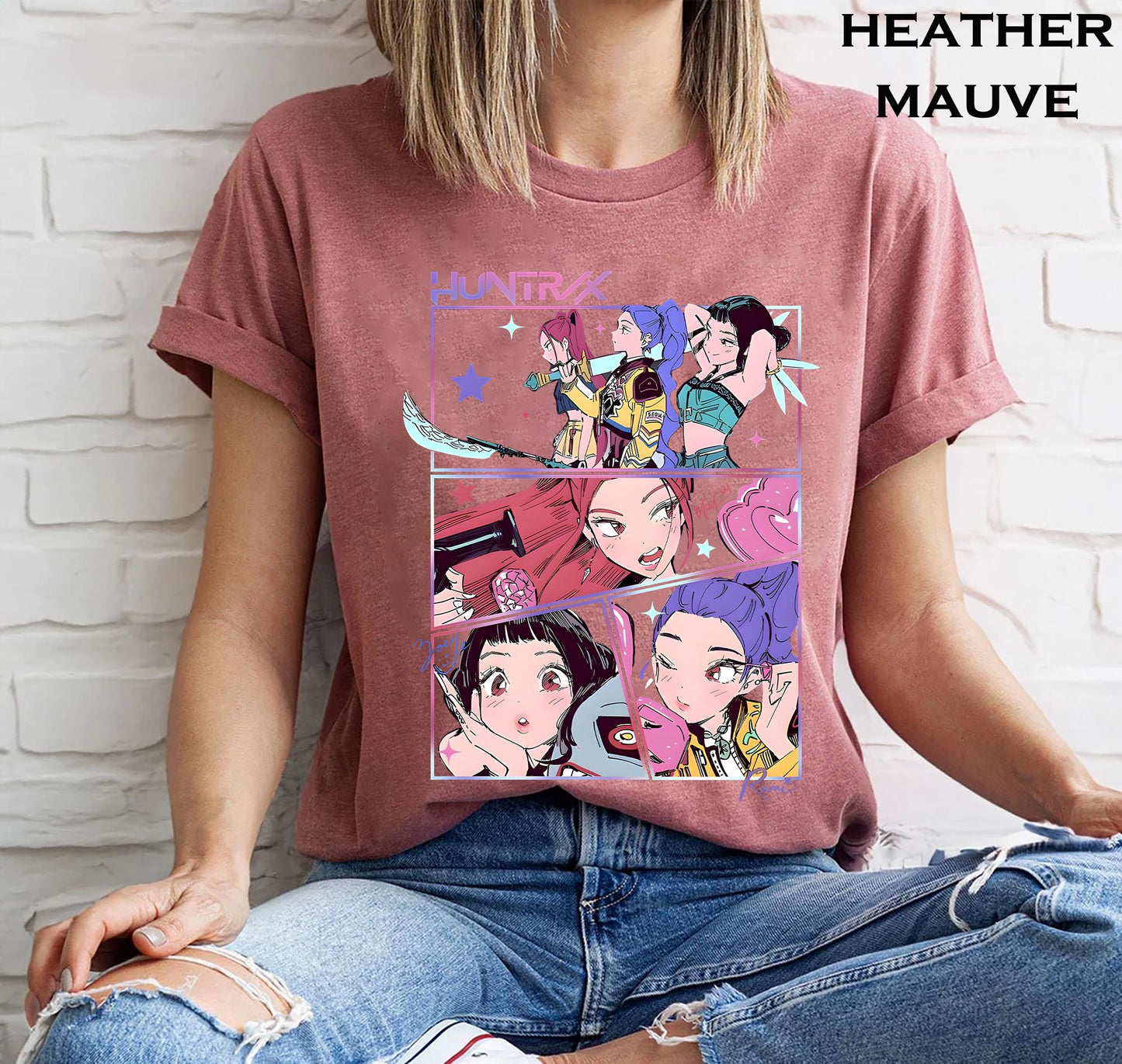 comfort colors Kpop demon hunters shirt Jinu manga tee Korean pop lover gift Huntrix Kpop shirt Demon hunter merch Saja girls fan sweatshirt