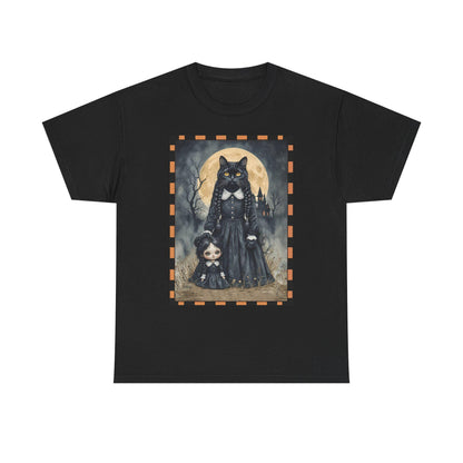 Halloween Black Cat Wednesday Unisex Heavy Cotton Tee