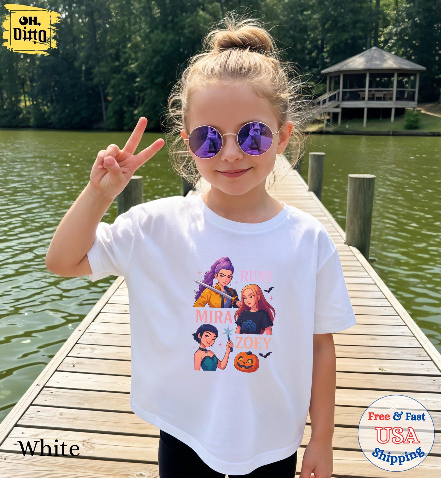 Huntrix Girls Halloween TShirt, Demon Hunters Shirt, Huntrix Girls T Shirt, Mira Rumi Zoey Shirt, Gift For Kpop Fan, Kpop Movie Shirt