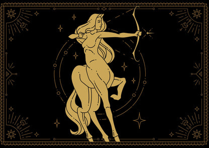 Sagittarius Zodiac Handbag | Celestial Archer Purse | Black Gold Astrology Bag | Mystical Moon Star PU Leather | Gift for Her
