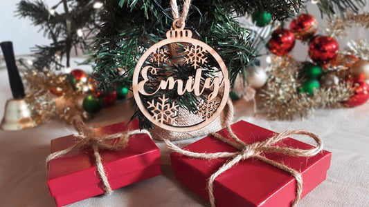 Personalized Christmas Ornaments/1st Christmas Ornament/Wooden Ornament/Xmas Decor/Custom name cutout Ornament/2025 Ornament/Rustic ornament